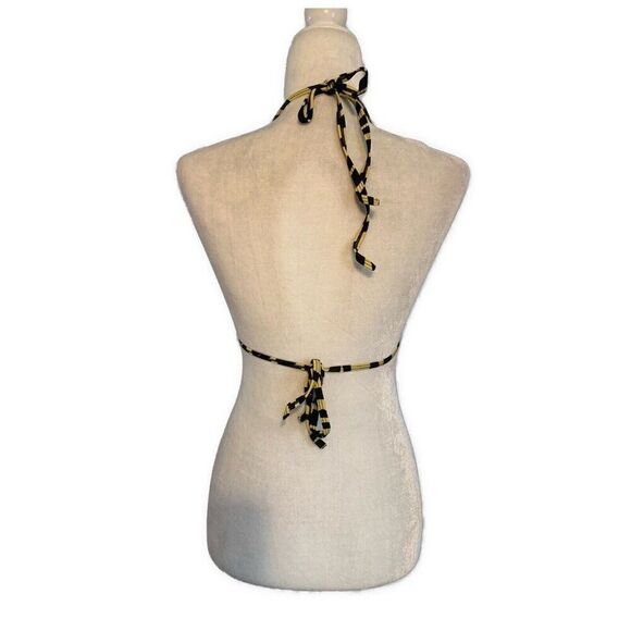 Kendall Kylie Black Yellow Tiger Print Triangle Bikini Top Xs - Picture 4 of 6